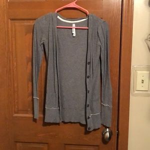 Gray button down sweater